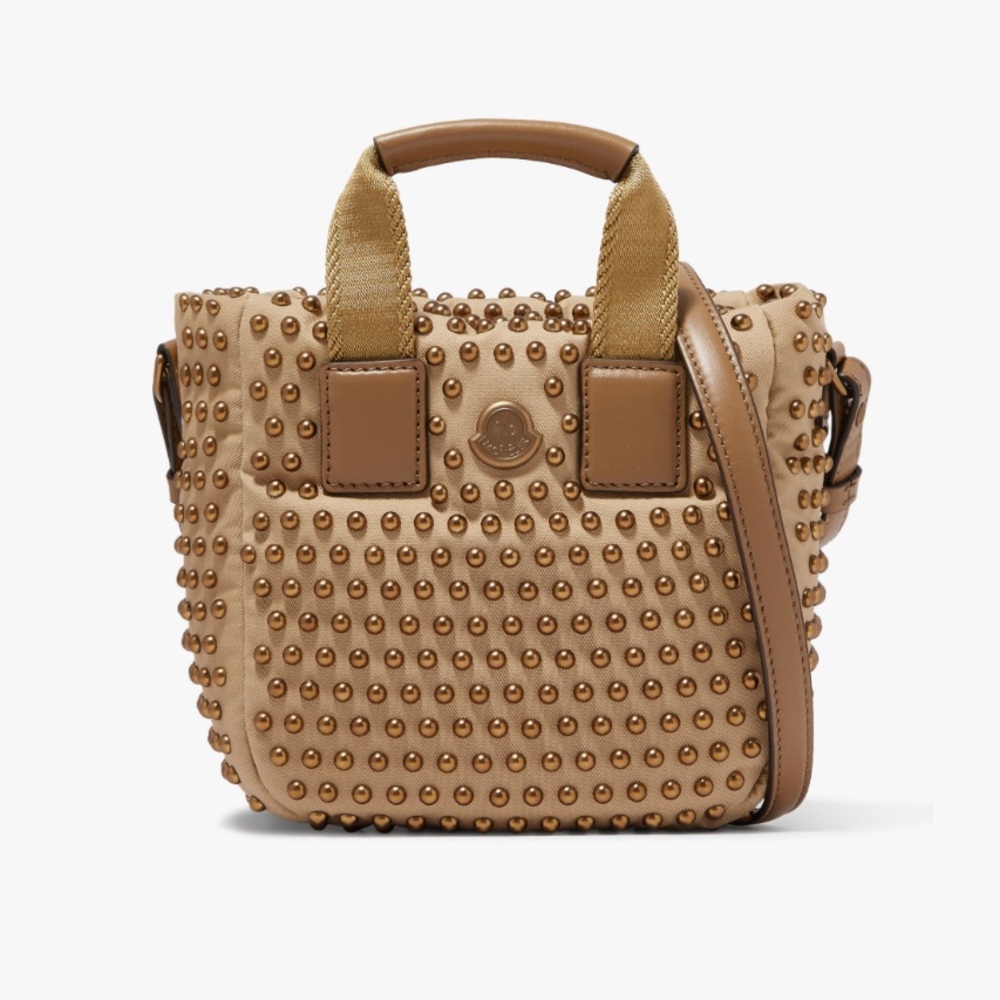 Moncler Micro Caradoc Tote Bag Khaki Gold - Picture 1 of 13